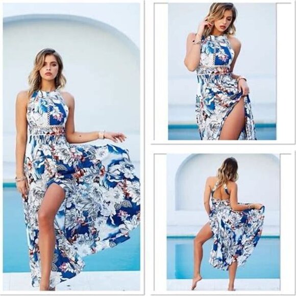 Jaase Dresses & Skirts - JAASE ENDLESS BOHEMIAN MAXI DRESS MAGNIOLIA PRINT FLORAL SIZE XL NWT